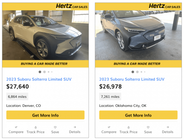 Subaru Solterra получила невероятные скидки от Hertz Subaru Solterra получила невероятные скидки от Hertz