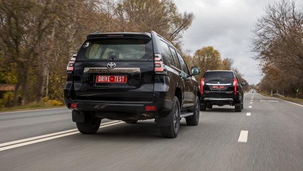 Обгоняем Pajero Sport на рамнике Toyota Land Cruiser Prado Обгоняем Pajero Sport на рамнике Toyota Land Cruiser Prado