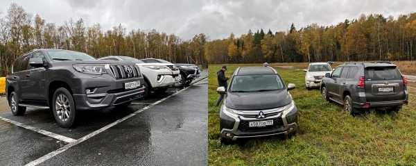 Обгоняем Pajero Sport на рамнике Toyota Land Cruiser Prado Обгоняем Pajero Sport на рамнике Toyota Land Cruiser Prado