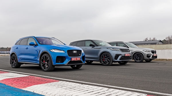 Разгоняем BMW X3 M, Jaguar F-Pace SVR и Range Rover Velar с V8 Разгоняем BMW X3 M, Jaguar F-Pace SVR и Range Rover Velar с V8